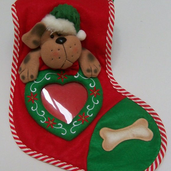 Dog Lover Photo Holder Christmas Stocking - Picture 4 of 7